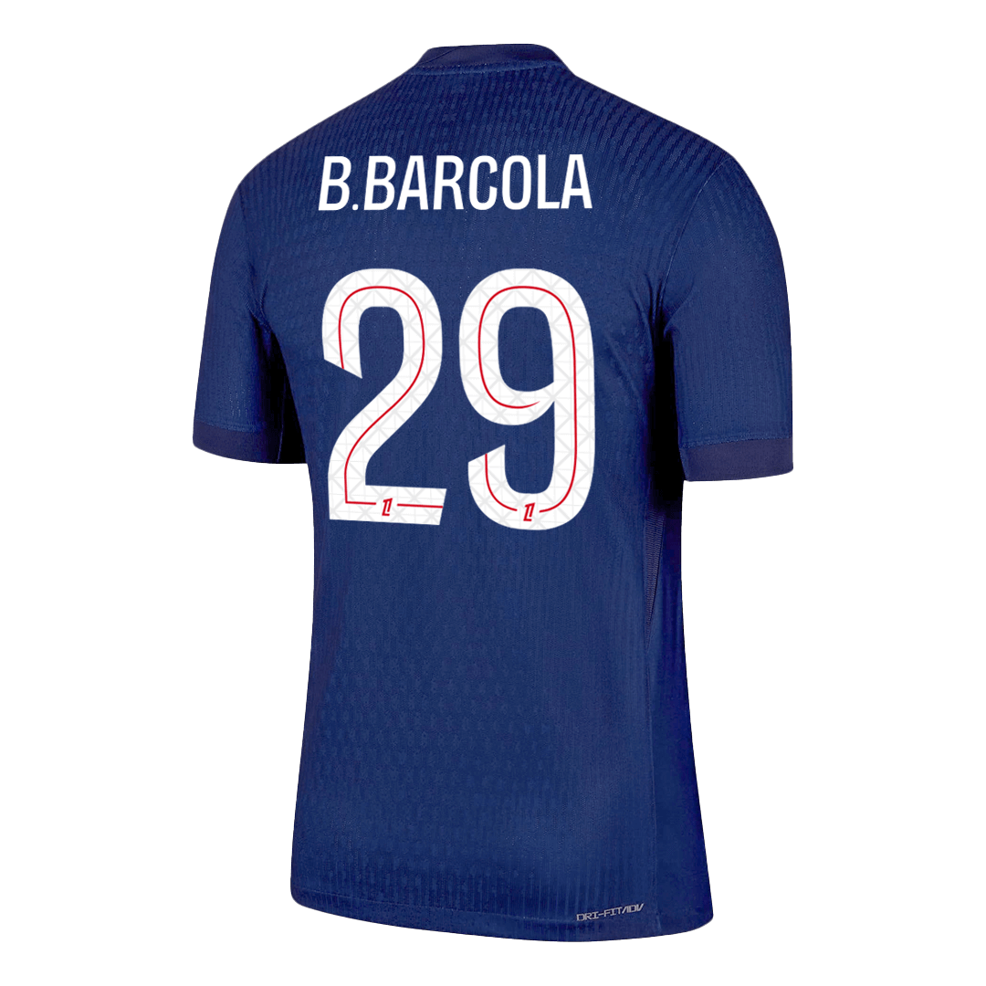 B.BARCOLA #29 PSG Home Authentic Soccer Jersey 2025/26