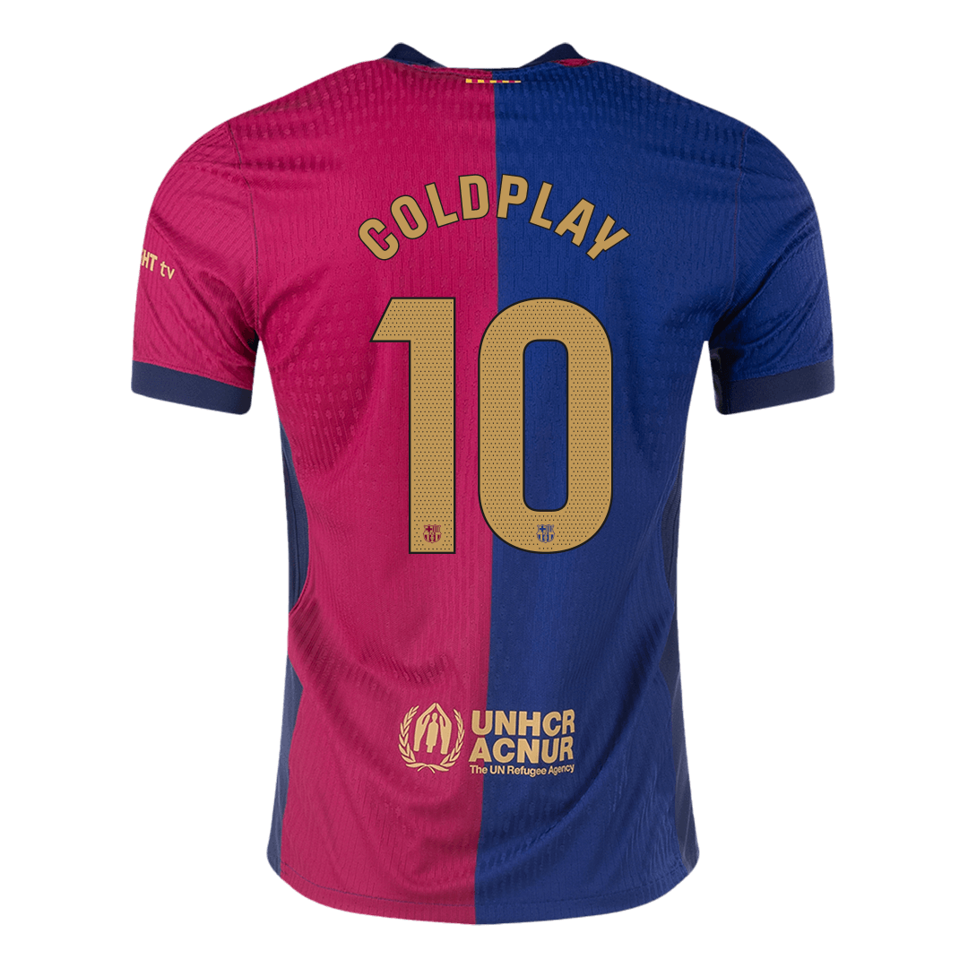 Authentic COLDPLAY #10 Barcelona Home Soccer Jersey 2024/25 - COLDPLAY