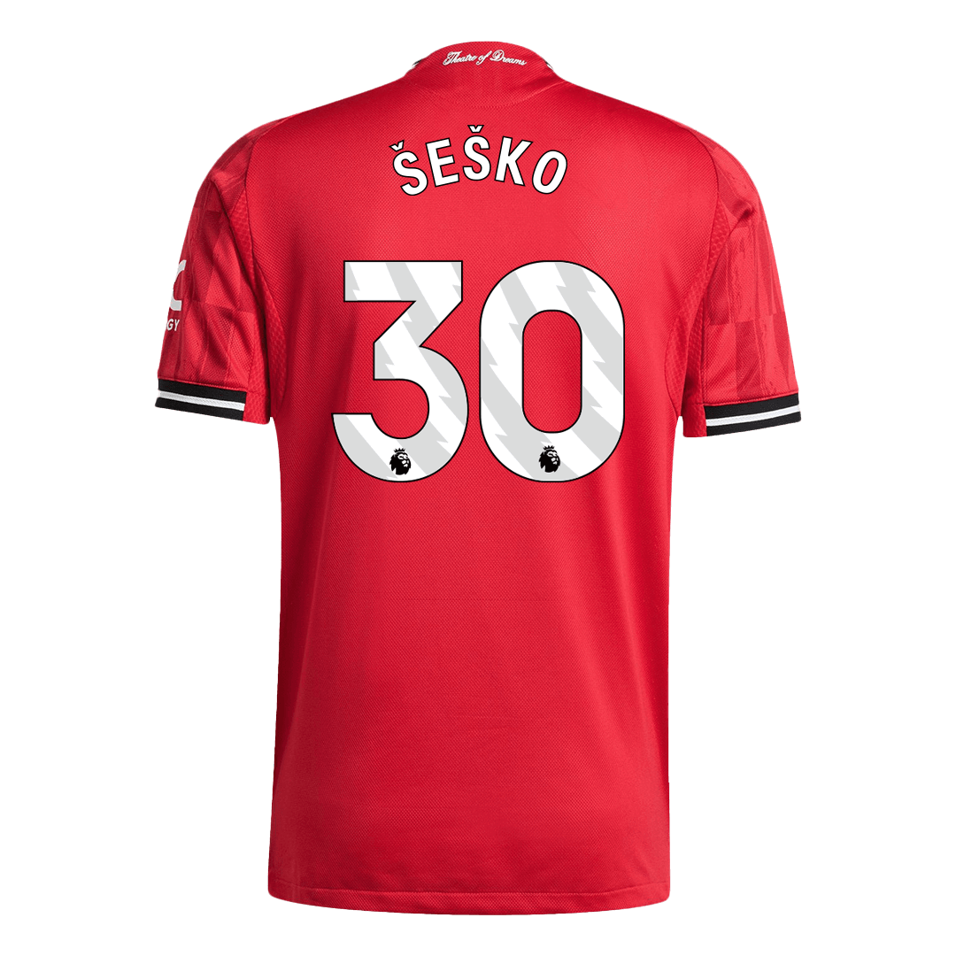 ŠEŠKO #30 Manchester United Home Authentic Soccer Jersey 2025/26