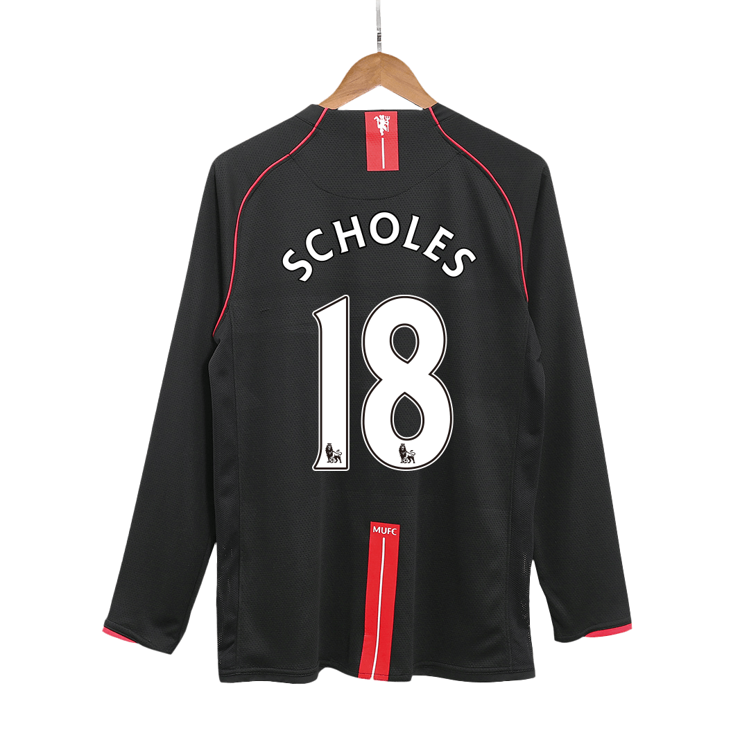 Retro Jersey SCHOLES #18 Manchester United Retro Jersey Away Soccer Shirt 2007/08