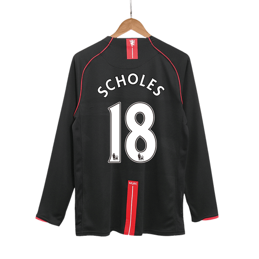 Retro Jersey SCHOLES #18 Manchester United Retro Jersey Away Soccer Shirt 2007/08