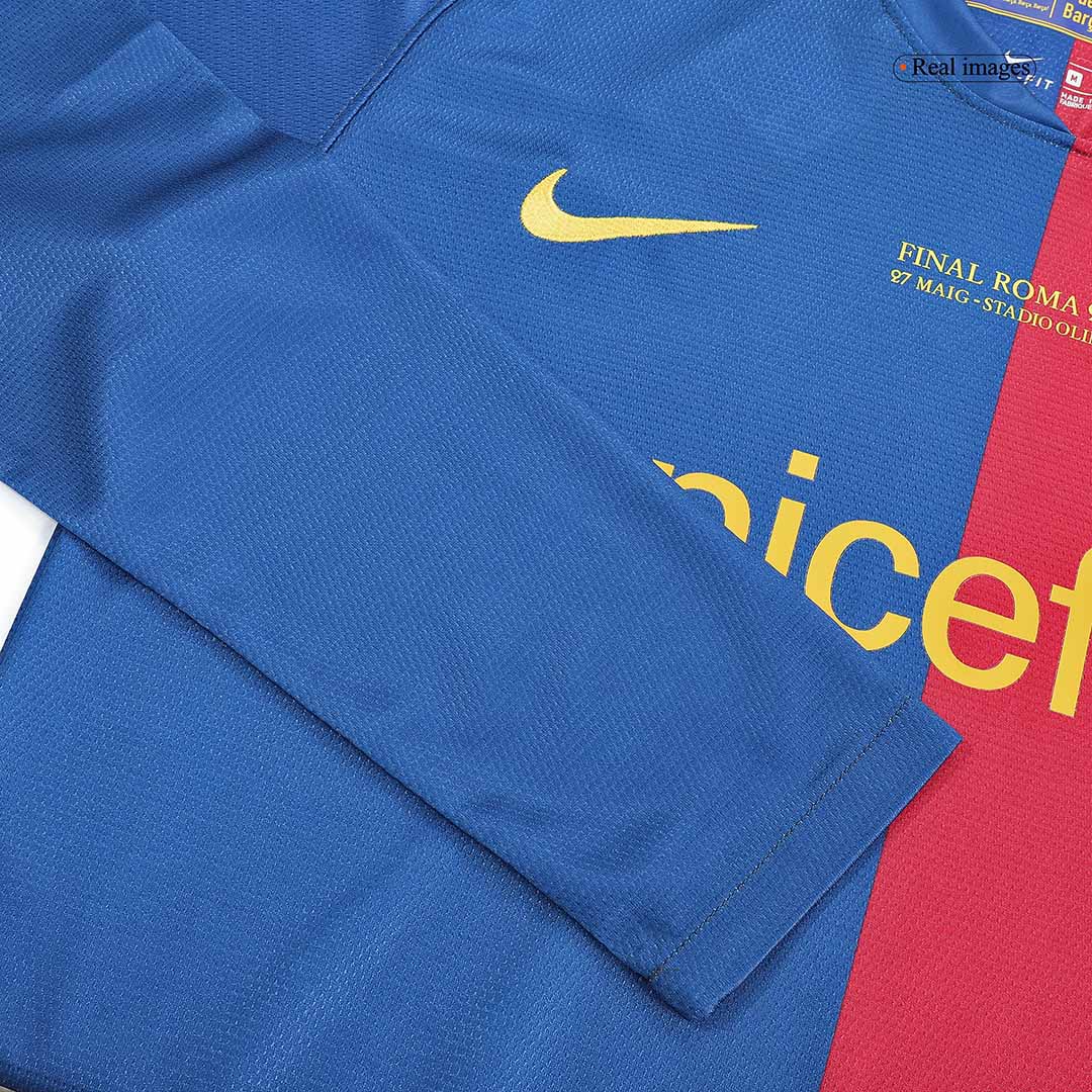 Retro Jersey A.INIESTA #8 Barcelona Retro Jersey Home Long Sleeve Soccer Shirt 2008/09 - UCL Final