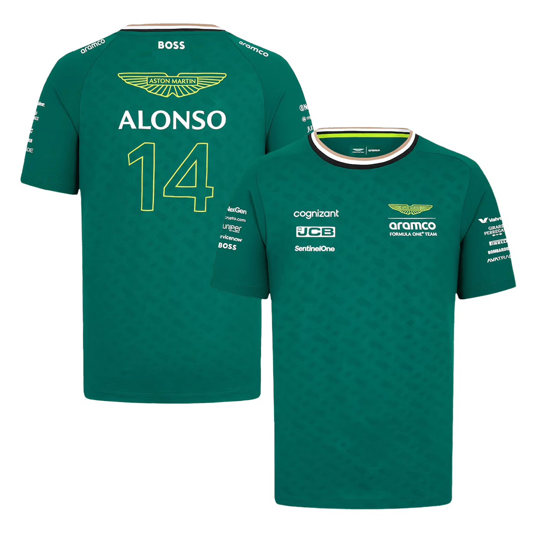 Aston Martin Aramco Cognizant F1 Racing Team Fernando Alonso Driver T-Shirt 2024