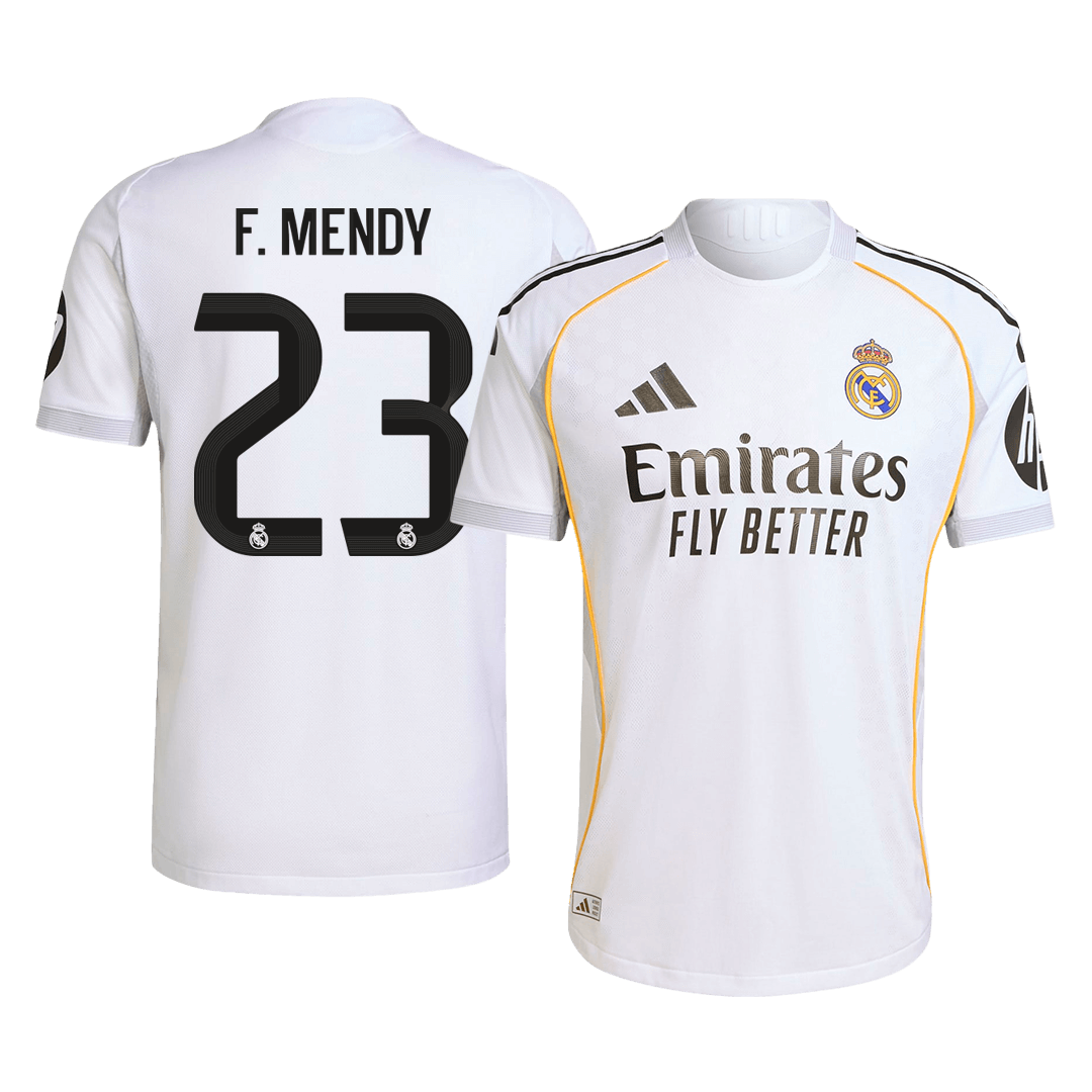 F.MENDY #23 Real Madrid Home Authentic Soccer Jersey 2025/26
