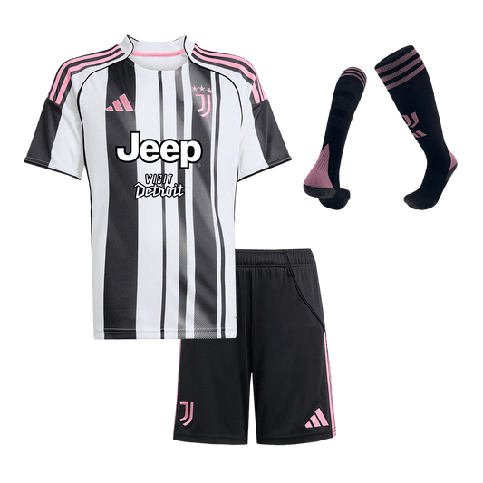 Juventus Home Kids Soccer Jerseys Full Kit 2025/26
