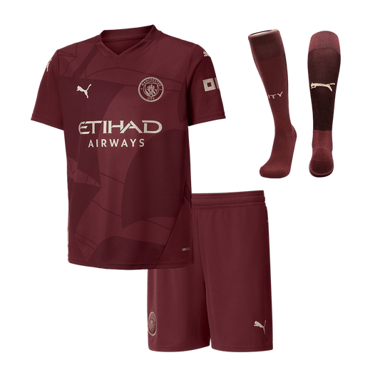 Kid's Manchester City Third Away Soccer Jersey Kit(Shirt+Shorts+Socks) 2024/25