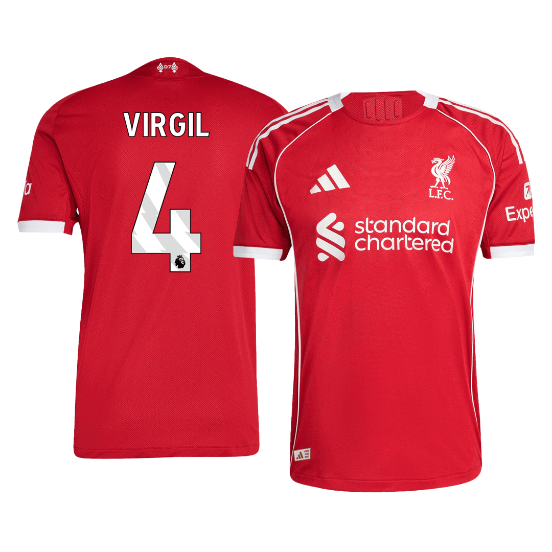 VIRGIL #4 Liverpool Home Authentic Soccer Jersey 2025/26
