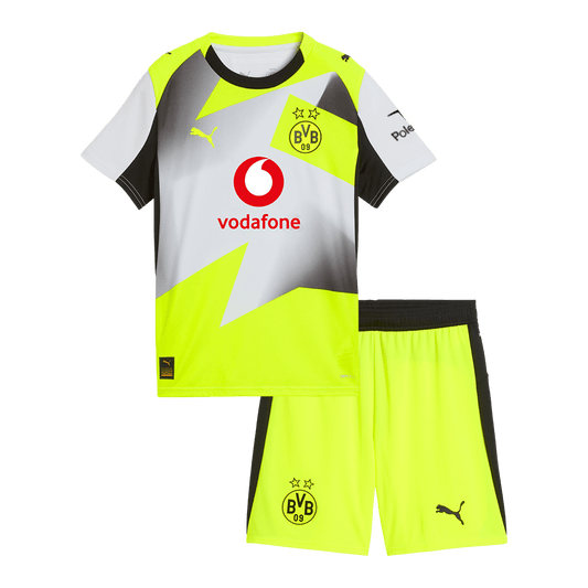 Borussia Dortmund Away Kids Soccer Jerseys Kit 2025/26