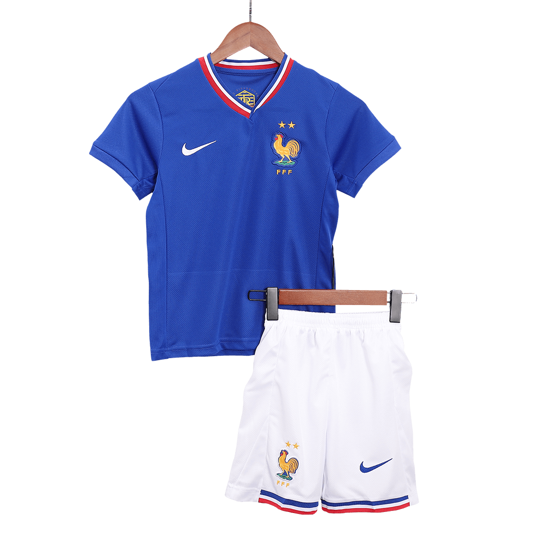 Kid's France Home Soccer Jersey Kit(Jersey+Shorts) Euro 2024