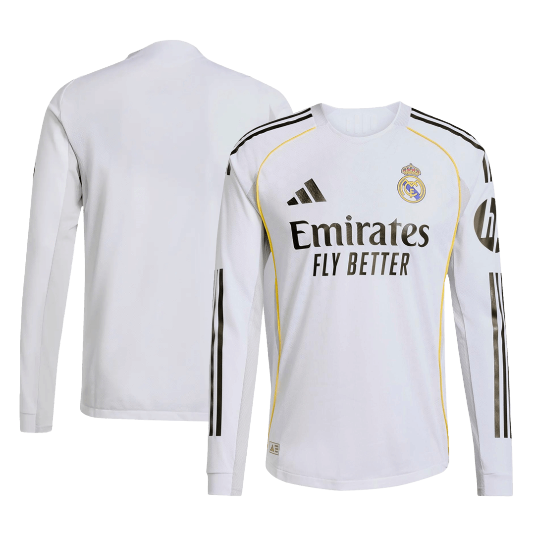 Real Madrid Home Long Sleeve Soccer Jersey 2025/26