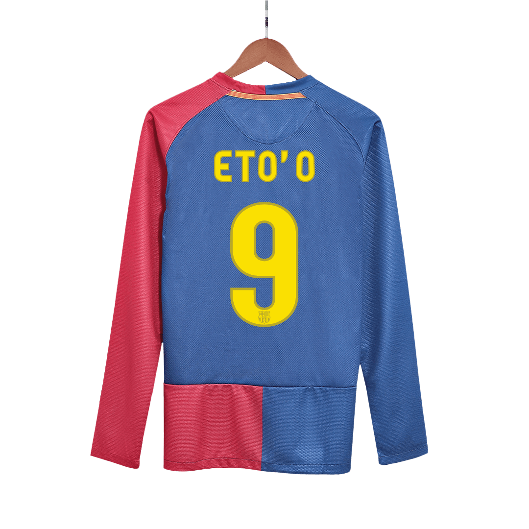Retro Jersey ETO'O #9 Barcelona Retro Jersey Home Long Sleeve Soccer Shirt 2008/09 - UCL Final