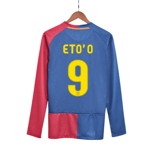 Retro Jersey ETO'O #9 Barcelona Retro Jersey Home Long Sleeve Soccer Shirt 2008/09 - UCL Final