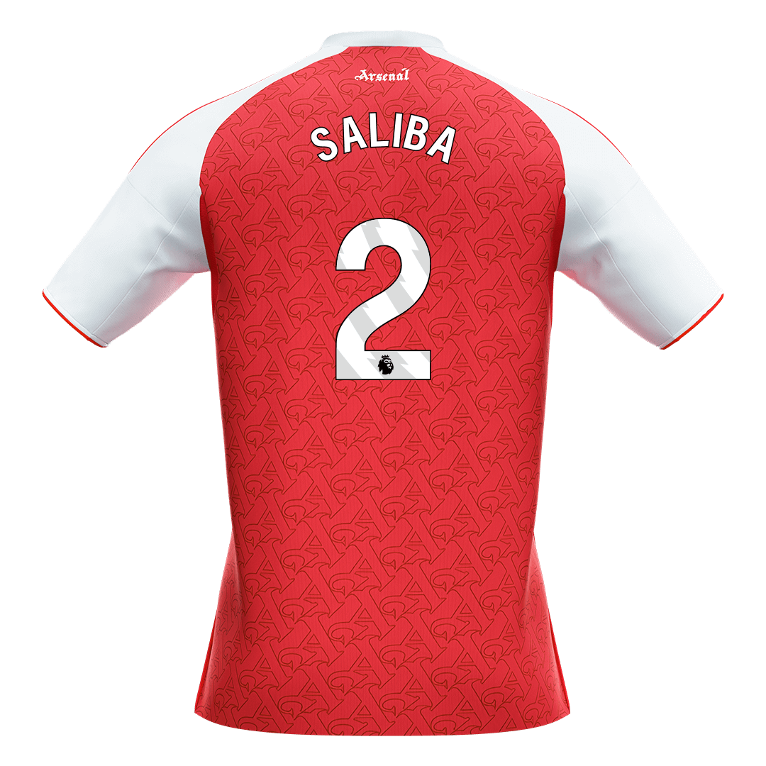 SALIBA #2 Arsenal Home Soccer Jersey 2025/26