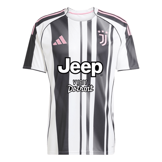 Juventus Jeep x Visit Detroit Sponsor Soccer Jersey Home Custom Men's Shirt 2025/26