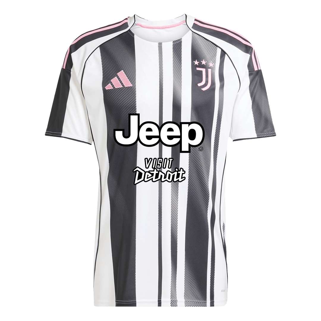 YILDIZ #10 Juventus Jeep x Visit Detroit Sponsor Soccer Jersey Home Custom Men's Shirt 2025/26